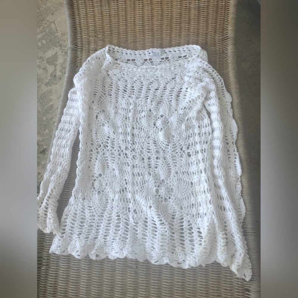 White Soft Together Vacation Beach Shall Medium Cover Up